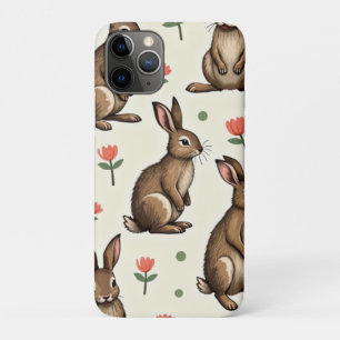 Vintage rabbit pattern iPhone 11 pro case