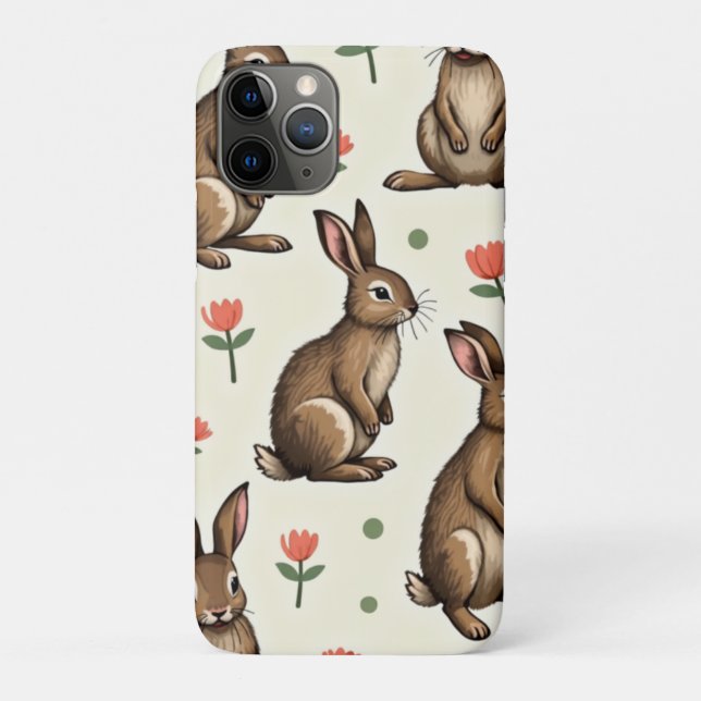 Vintage rabbit pattern  Case-Mate iPhone case (Back)