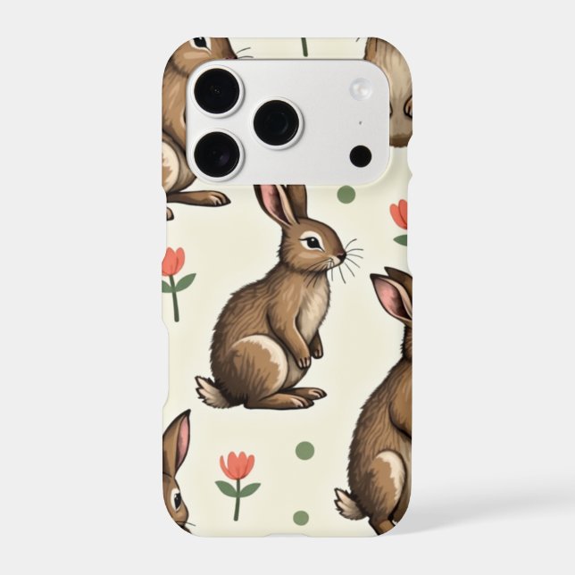 Vintage rabbit pattern  iphone case (Back)