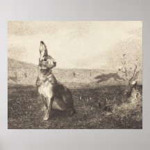 Vintage Rabbit Print Poster