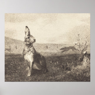 Vintage Rabbit Print Poster