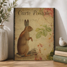 Vintage Rabbit Reproduction Postcard