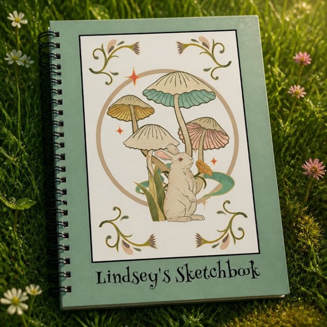 Vintage Rabbit Spiral Sketchbook Notebook (Creator Uploaded)