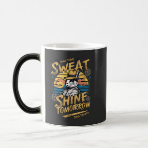 Vintage Rabbit Workout Motivation Art Color Morph Mug