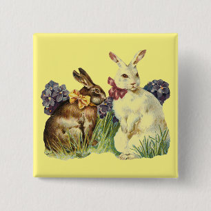 Vintage Rabbits Button
