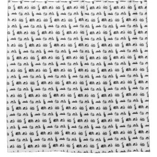 Vintage Rabbits Classic Bunnies CUSTOM BG COLOR Shower Curtain