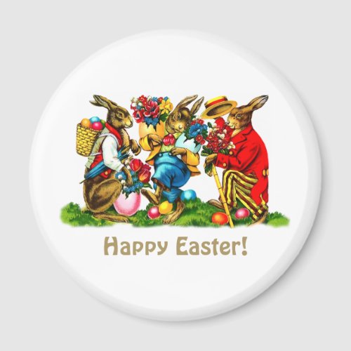 Vintage Rabbits Easter Gift  Magnet