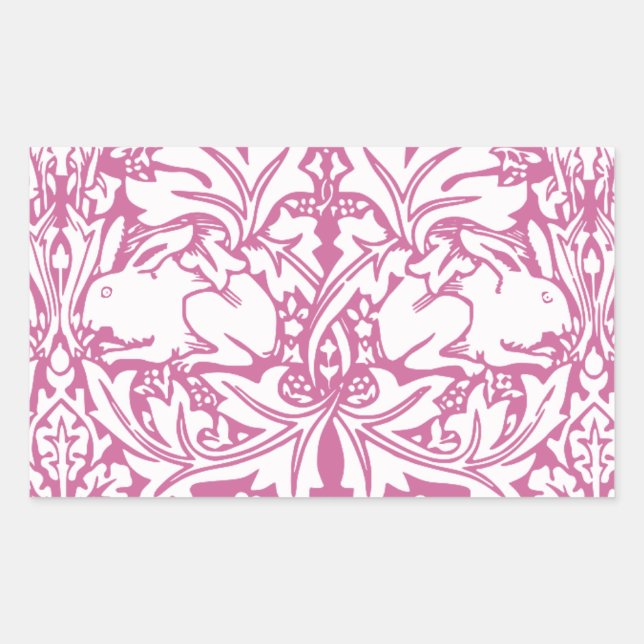 Vintage Rabbits Rectangular Sticker (Front)