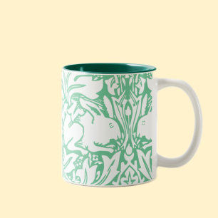 Vintage Rabbits Two-Tone Coffee Mug
