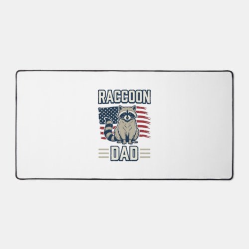 Vintage Raccoon Dad Patriotic Shirt Design_1 Desk Mat