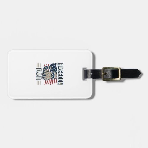 Vintage Raccoon Dad Patriotic Shirt Design_1 Luggage Tag