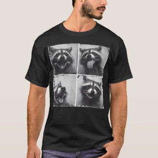 Vintage Raccoon Face Portrait Weird Animal T-Shirt