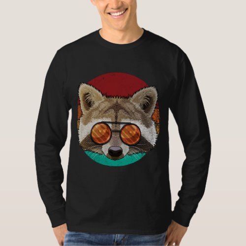 Vintage Raccoon Face Wildlife Retro Animal Eightie T_Shirt