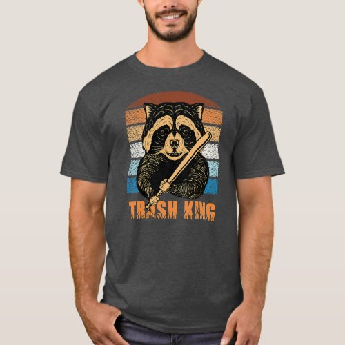 Vintage Raccoon for Men Retro Trash King Raccoon  T_Shirt