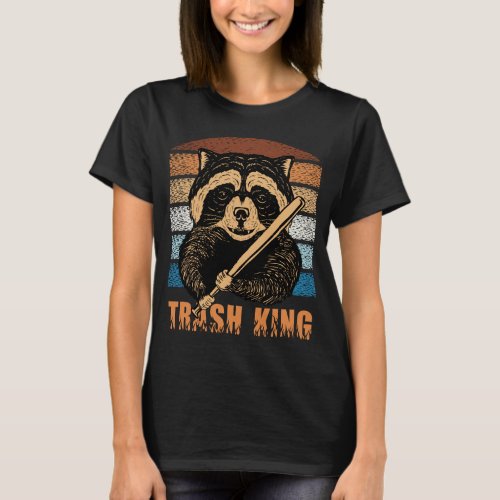 Vintage Raccoon for Men Retro Trash King Raccoon T_Shirt