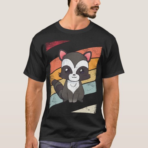 Vintage Raccoon Kawaii Retro Graphic Cute Gift Kid T_Shirt