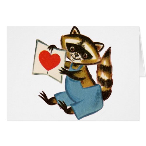 Vintage Raccoon Love