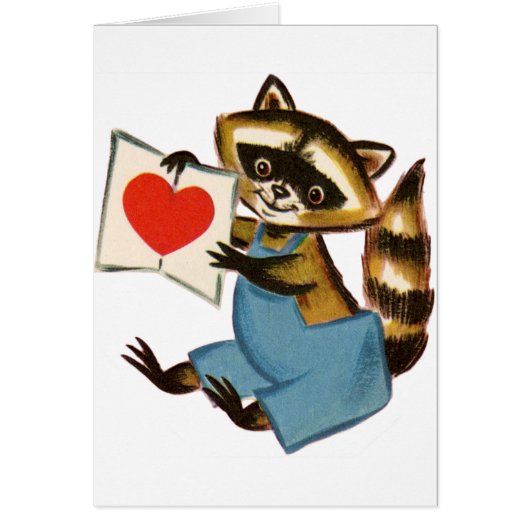 Vintage Raccoon Love Cards (Front)