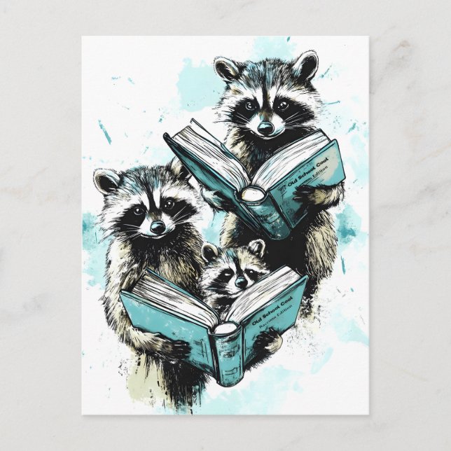 Vintage Raccoon Readers Club Announcement Postcard (Front)