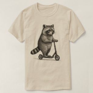 Vintage Raccoon Scooter l Raccoon Riding scooter T-Shirt