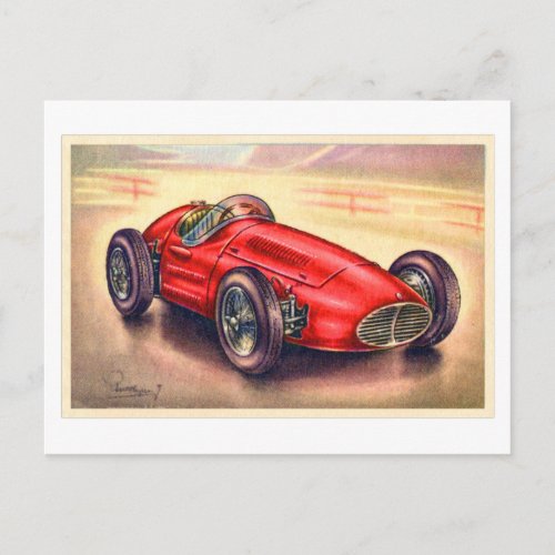 Vintage Race Car 1955 Italian GP 2500 Postcard