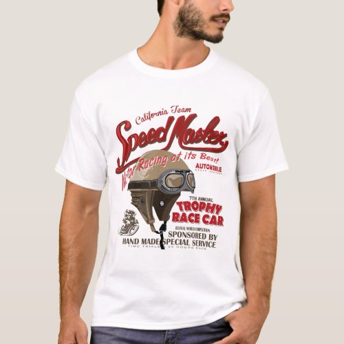 Vintage race car and motorcycle for printing04 T_Shirt