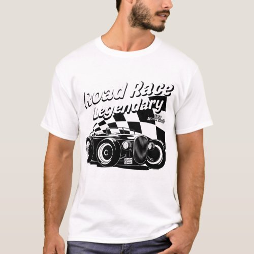 Vintage race car and motorcycle for printing06 T_Shirt