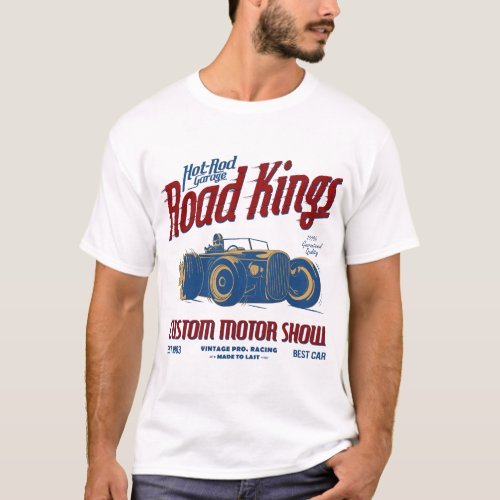 Vintage race car and motorcycle for printing09 T_Shirt