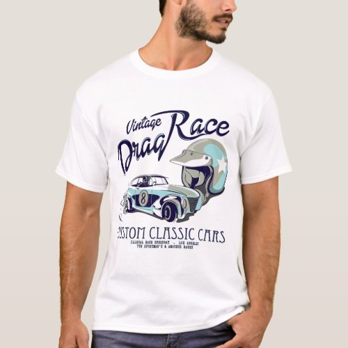 Vintage race car and motorcycle for printing11 T_Shirt