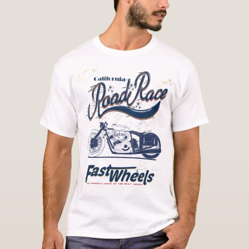 Vintage race car and motorcycle for printing14 T_Shirt