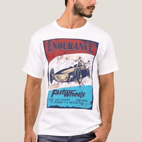 Vintage race car and motorcycle for printing 2 T_Shirt