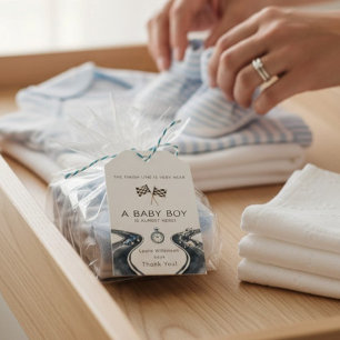 Vintage Race Car Baby Shower Favor Thank You Tags