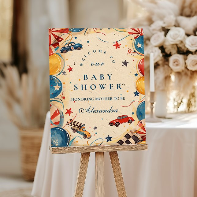 Vintage Race Car Baby Shower Foam Board (Creator Uploaded)