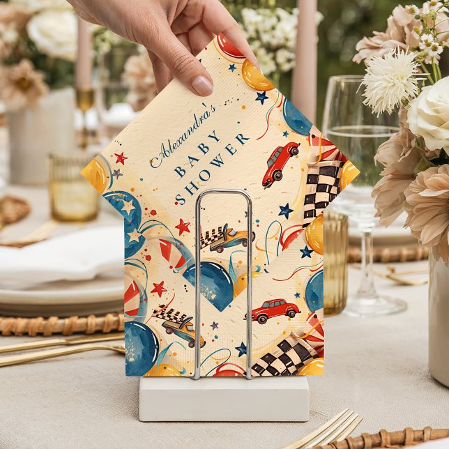 Vintage Race Car Baby Shower Napkins (Creator Uploaded)