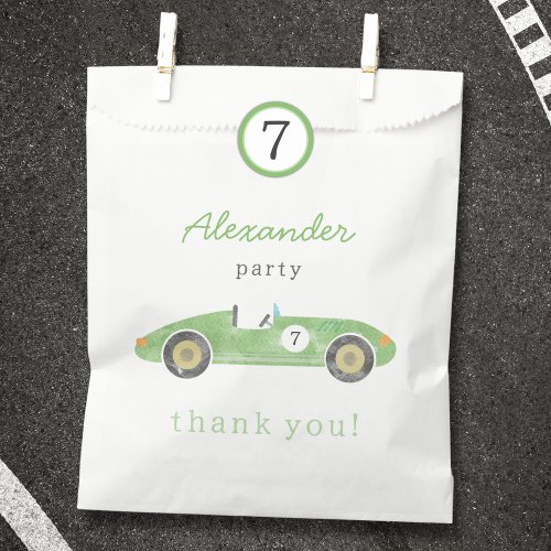 Vintage race car birthday favor bag