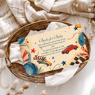 Vintage Race Car Books for Baby  Enclosure Card