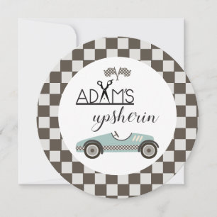Vintage Race car charger plate insert Invitation