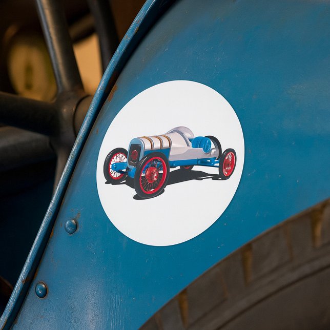 Vintage Race Car Classic Auto Classic Round Sticker (Creator Uploaded)