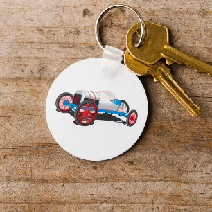 Vintage Race Car Classic Auto Keychain