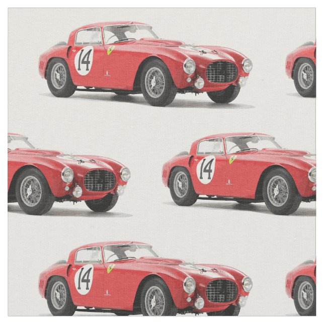 Vintage Race Car Fabric (Close Up)