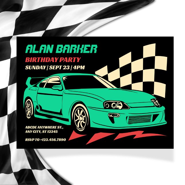 Vintage race car  invitation (Creator Uploaded)