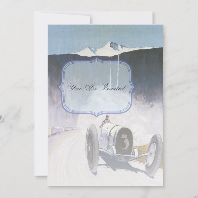 Vintage Race Car Invitations (Front)