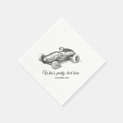 vintage race car  racer Cocktail Paper Napkins