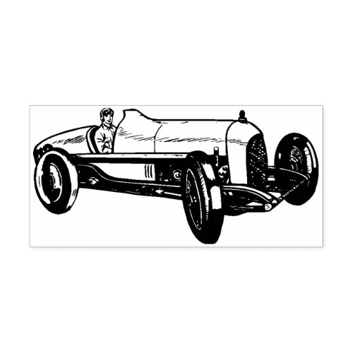 Vintage Race Car Rubber Stamp 