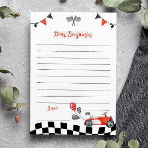 Vintage Race Car Time Capsule Note Message Card