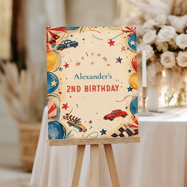 Vintage Race Car Two Fast Birthday Foam Board (Creator Uploaded)