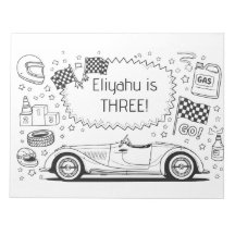 Vintage racecar upsherin coloring page