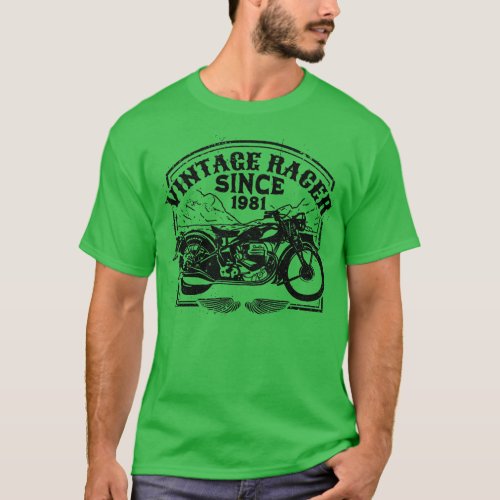 Vintage Racer Since 1981 Retro Motorbike  Motorcyc T_Shirt