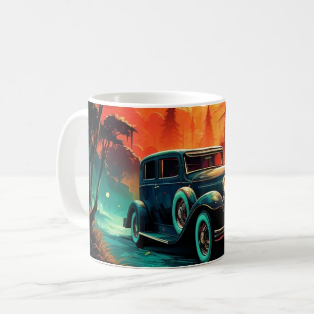Vintage Racer Sunset Tee Coffee Mug (Front Left)