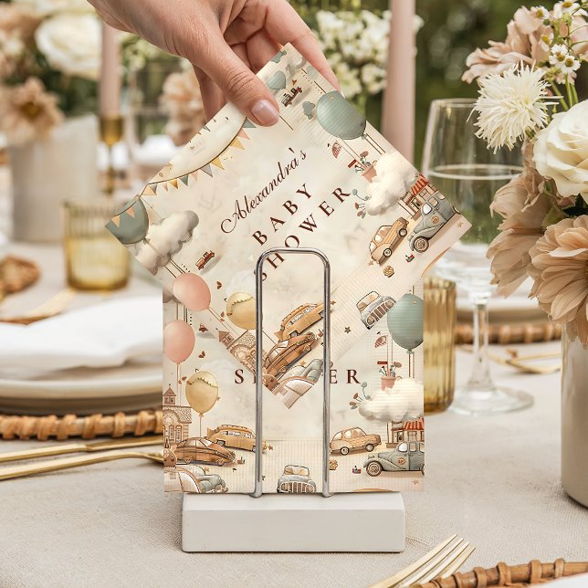 Vintage Racing Baby Shower Napkins (Creator Uploaded)